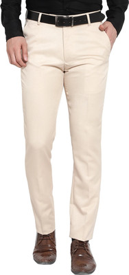 THE PS Regular Fit Men Cream Trousers