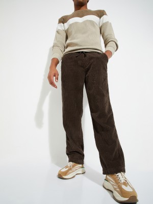 MAX Regular Fit Men Brown Trousers