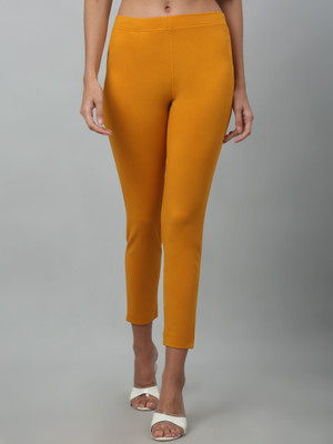 CANTABIL Regular Fit Women Yellow Trousers