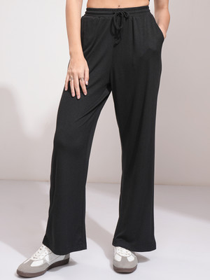 Tokyo Talkies Straight Fit Women Black Trousers