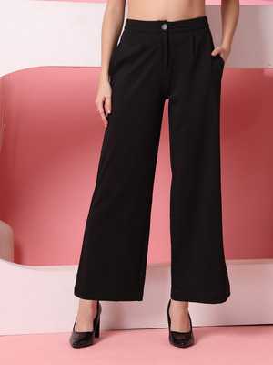 CHEMISTRY Regular Fit Women Black Trousers