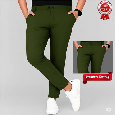 STYROVA. Slim Fit Men Green Trousers
