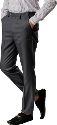 SWISS HORN Regular Fit Men Grey Trousers