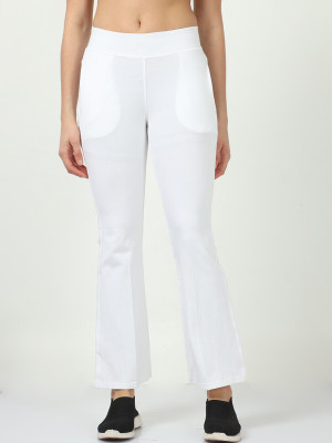 BELORE SLIMS Flared Women White Trousers