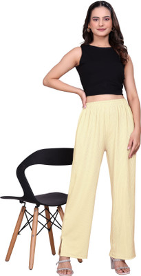 KNOVA Straight Fit Women Yellow Trousers