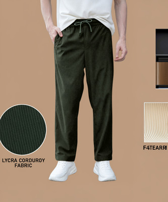 INDICLUB Relaxed Men Dark Green Trousers