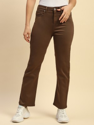 GLOBAL REPUBLIC Straight Fit Women Brown Trousers