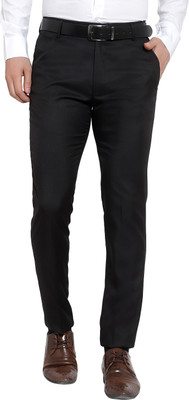 THE PS Regular Fit Men Black Trousers