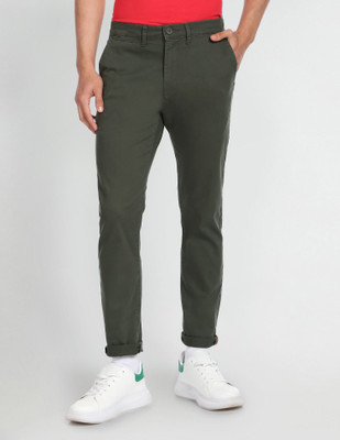 FLYING MACHINE Tapered Men Green Trousers