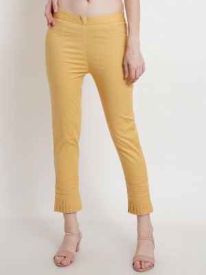 POPWINGS Regular Fit Women Gold Trousers