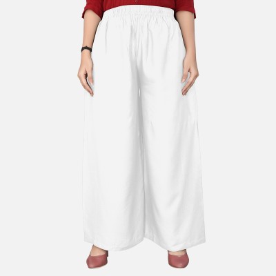 DOLANE Flared Women White Trousers