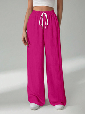 Rajovati Loose Fit Women Pink Trousers