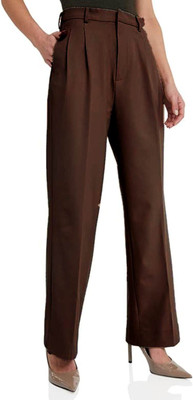 abhi fashion Straight Fit Women Cream Trousers
