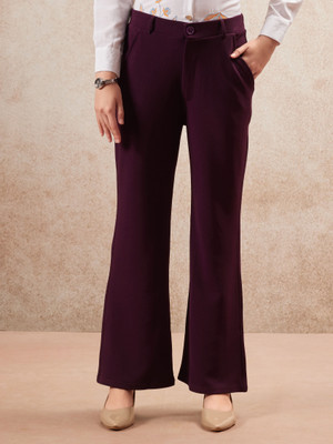 fithub Relaxed Women Maroon Trousers