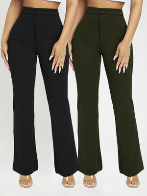 Toochki Regular Fit Women Black Trousers
