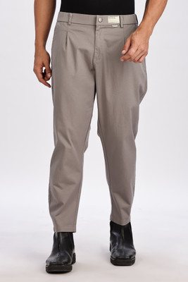 Color Hunt Regular Fit Men Grey Trousers