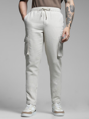 JACK & JONES Regular Fit Men White Trousers