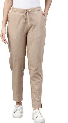 GO COLORS Relaxed Women Beige Trousers