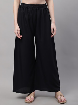 fortuner Flared Women Black Trousers