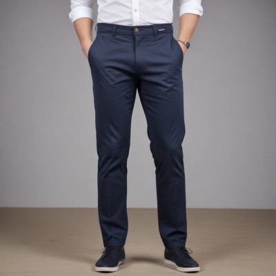 KHT TRENDS Comfort Fit, Slim Fit Men Blue Trousers