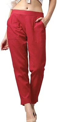 Fiona Regular Fit Women Red Trousers