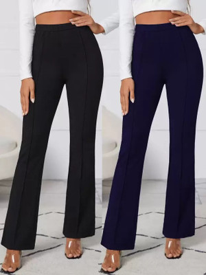 GLADLY Regular Fit Women Black, Blue Trousers