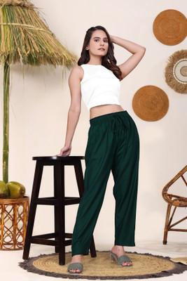APPUFASHION Comfort Fit Women Dark Green Trousers