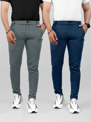 METRONAUT Regular Fit Men Dark Blue, Grey Trousers
