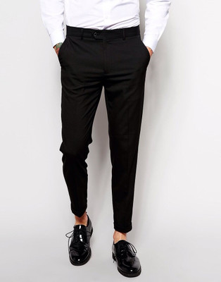 Kurus Regular Fit Men Black Trousers