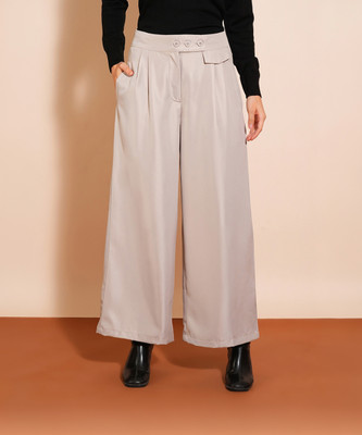 Globus Flared Women Grey Trousers