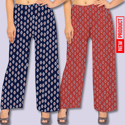 TL Creation Regular Fit Women Dark Blue, Red Trousers