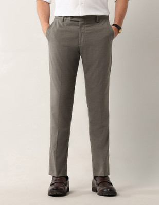 ARROW Regular Fit Men Brown Trousers