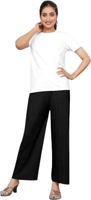 Khdijh Creation Regular Fit, Comfort Fit Women Black Trousers