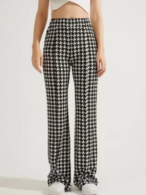 PATER Flared Women Black, White Trousers