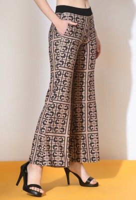 Lyublyu Flared Women Brown Trousers