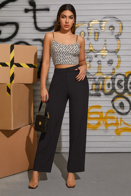 NT Creation Regular Fit Women Black Trousers