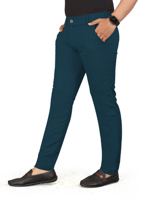BLAINE Slim Fit Men Blue Trousers