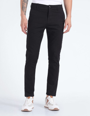 FLYING MACHINE Relaxed Men Black Trousers