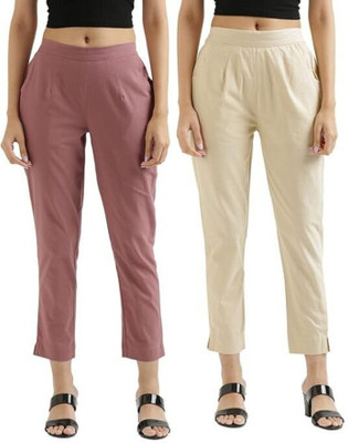 Dexus Regular Fit Women Pink, Beige Trousers