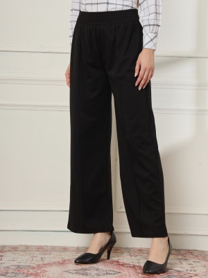 fithub Regular Fit Women Black Trousers