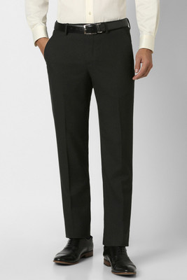 VAN HEUSEN Slim Fit Men Black Trousers