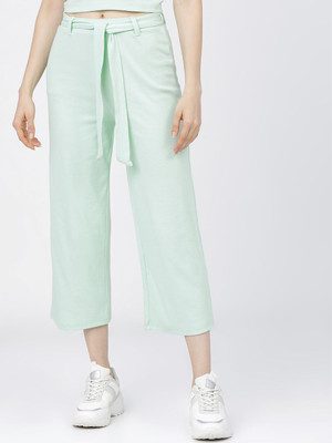 Tokyo Talkies Straight Fit Women Green Trousers