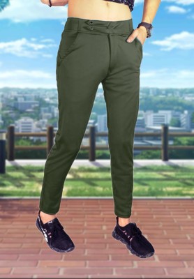 SK Clasy Slim Fit Men Dark Green Trousers