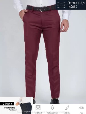 Blends Trendz Regular Fit Men Maroon Trousers