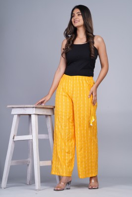 wakshi Regular Fit Women Yellow Trousers