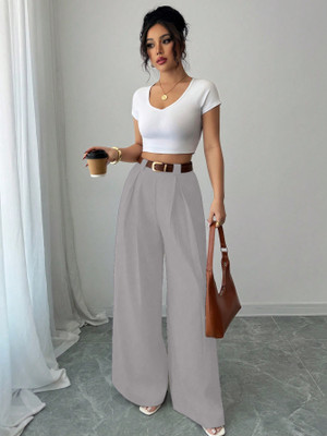 Aahwan Relaxed Women Grey Trousers