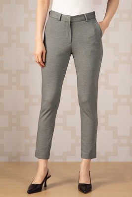 VAN HEUSEN Regular Fit Women Grey Trousers