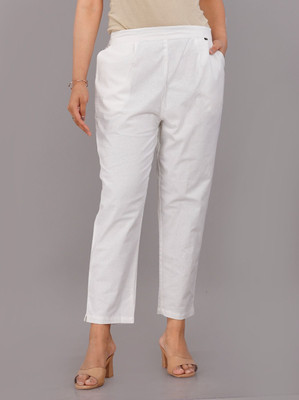 GOYAL TEXTILES Slim Fit Women White Trousers