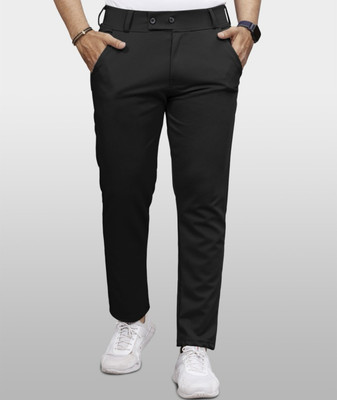 USIGO Comfort Fit Men Black Trousers