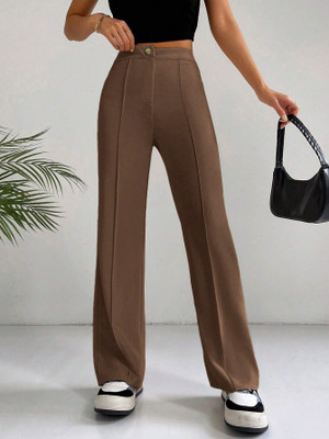 NUCOUTHS the style you love Regular Fit Women Brown Trousers